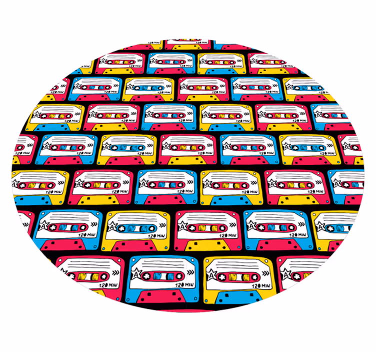 Vidám kazetták - vinil szőnyeg szüret - TenStickers