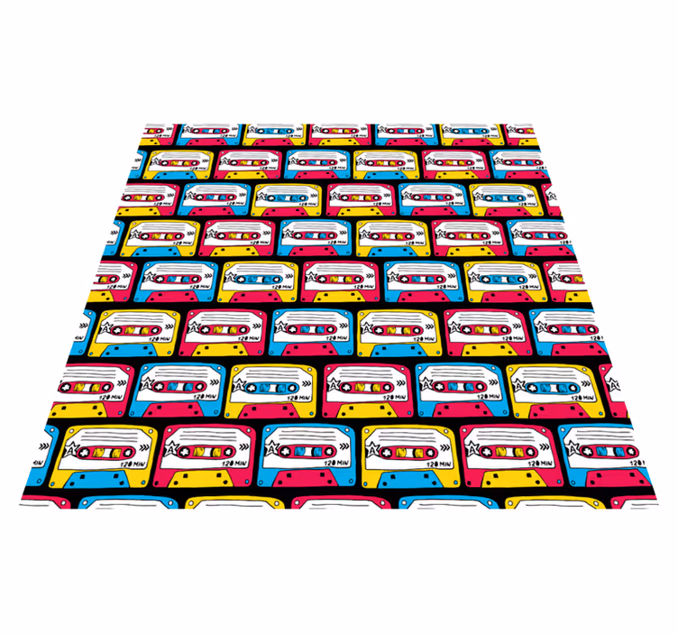 Retro audio kazetták vinil szőnyeg struktúra - TenStickers