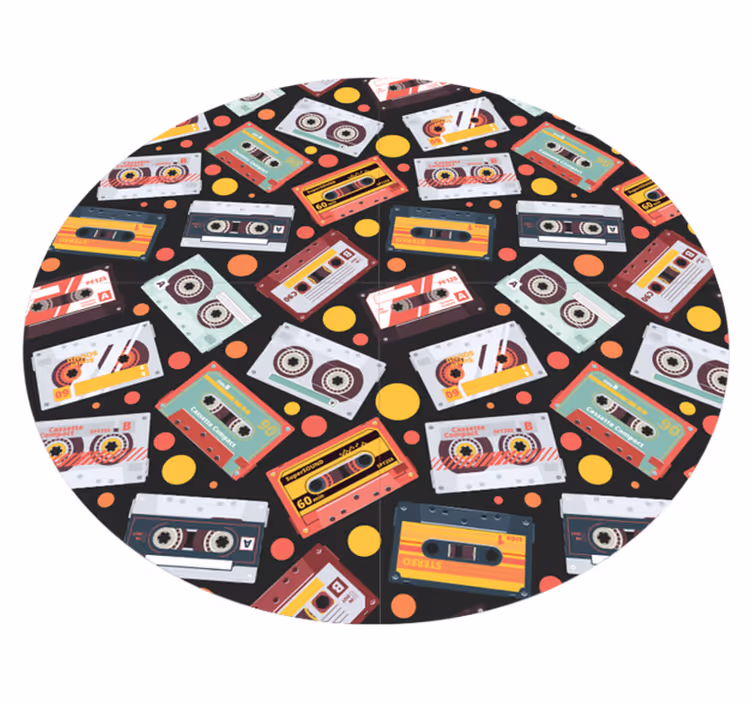 Vinil szőnyeg szüret kazettás mintával - TenStickers