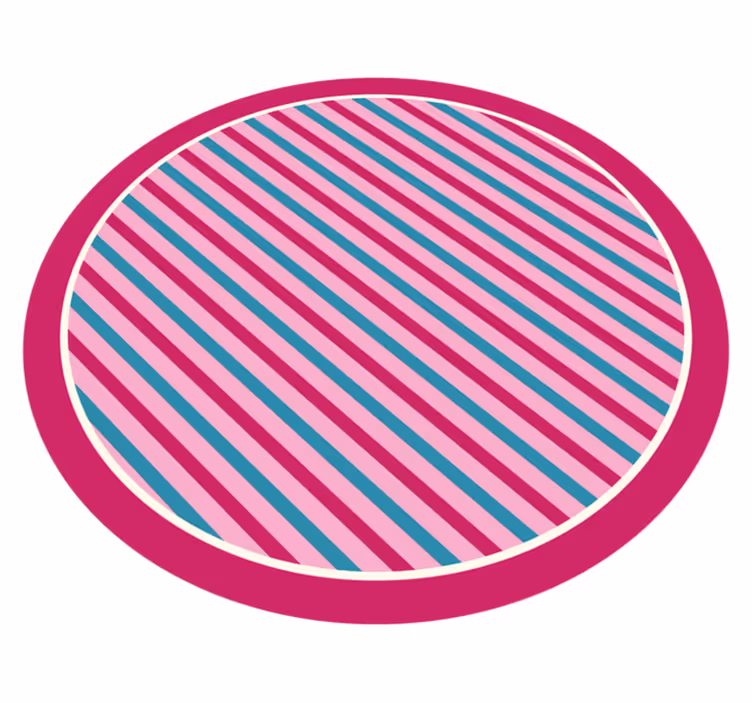 Vintage kék és rózsaszín mintás körkörös szőnyeg - TenStickers