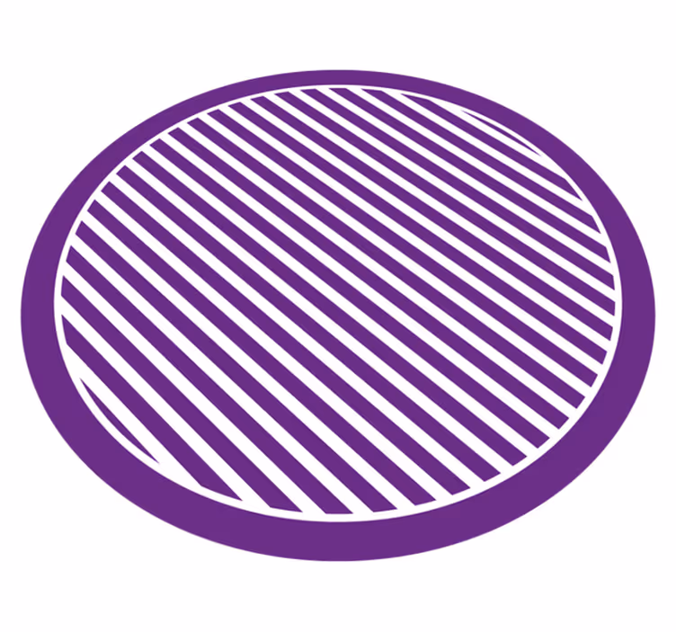 Függőleges fehér és lila mintás kör alakú szőnyeg - TenStickers
