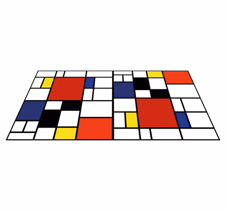 Színes blokk minta vinil szőnyeg modern - TenStickers