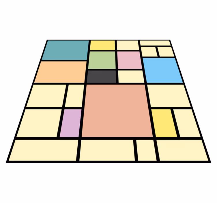 Patchwork pasztell színű blokkok négyzet alakú vinil szőnyeg - TenStickers