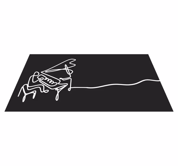 Zongora vonalművészet vinil szőnyeg modern - TenStickers
