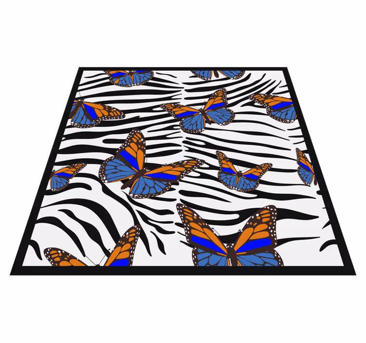 Pillangó zebra minta vinil szőnyeg állatnyomat - TenStickers
