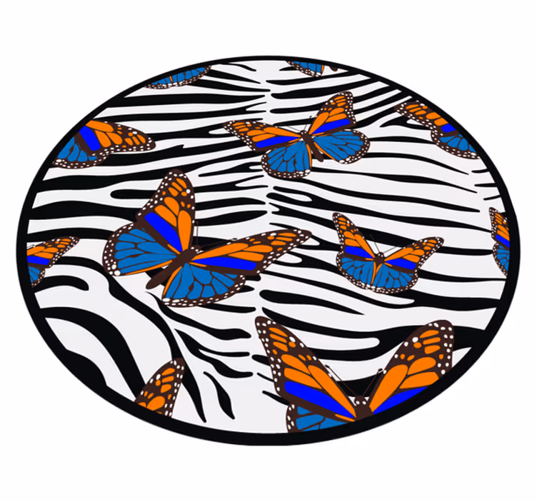 Pillangó zebra csíkok vinil szőnyeg állatnyomat - TenStickers