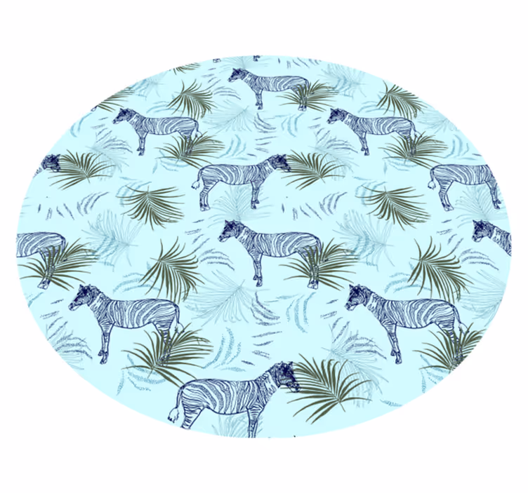 Zebra és levelek vinil szőnyeg állat - TenStickers