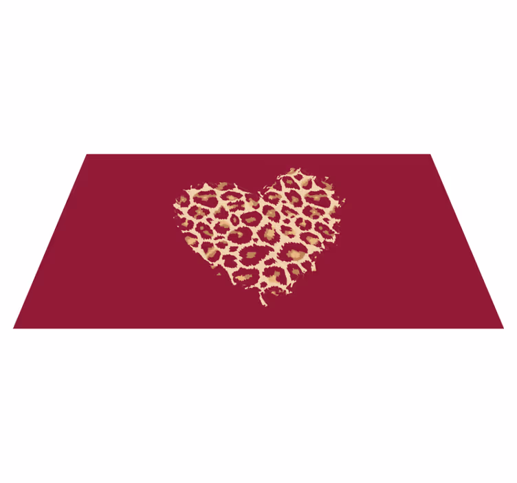 Szív motívum vinil szőnyeg állatnyomat - TenStickers