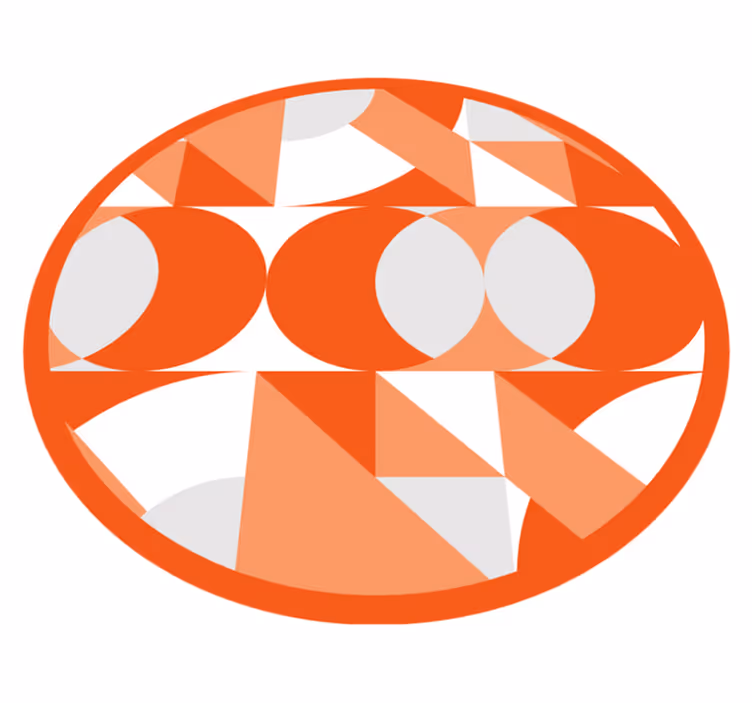 Narancssárga retró minták vinil szőnyeg geometriai - TenStickers
