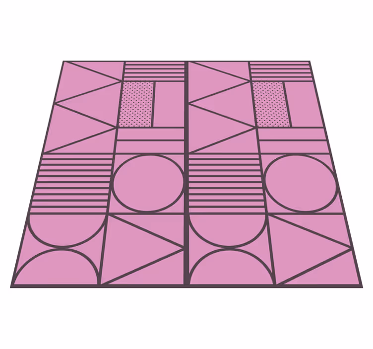 Rózsaszín formák motívuma vinil szőnyeg geometriai - TenStickers