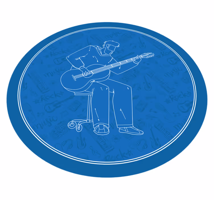 ül gitáros minimalista design modern szőnyeg - TenStickers