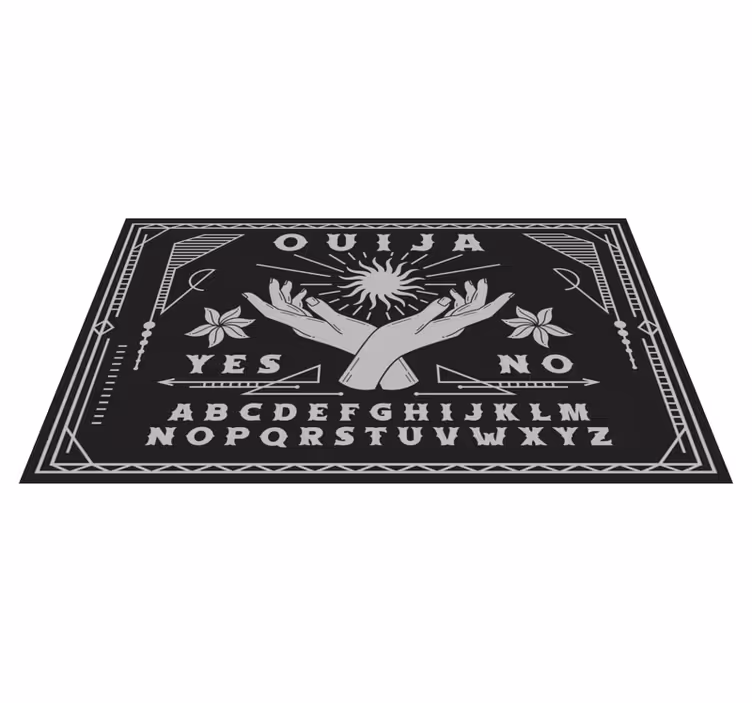 Fekete -fehér ouija tábla vintage szőnyeg - TenStickers