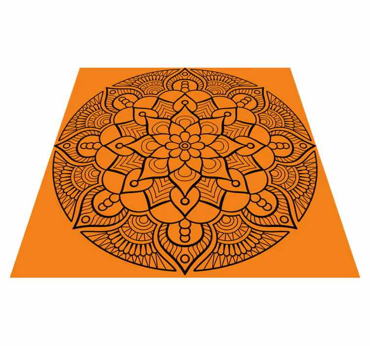 Narancssárga mandala mintás vinil szőnyeg - TenStickers