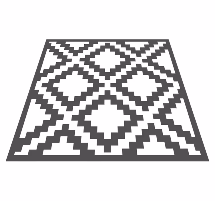 Fekete gyémántminta vinil szőnyeg geometriai - TenStickers