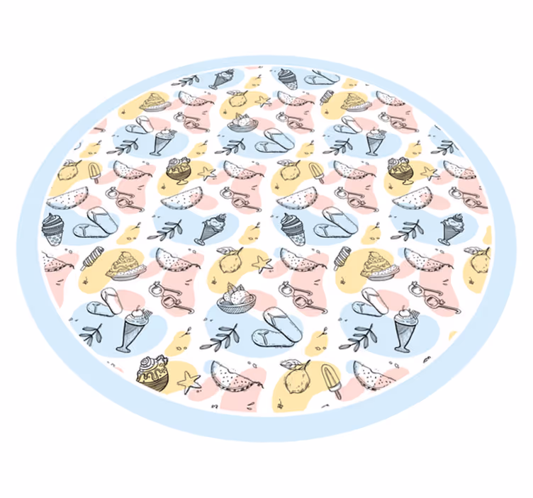 Golyó fagylalt és ananas mintás modern szőnyeg - TenStickers