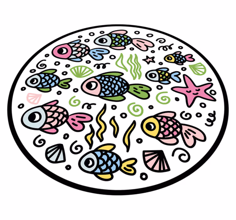 Színes halminták vinil szőnyeg állat - TenStickers