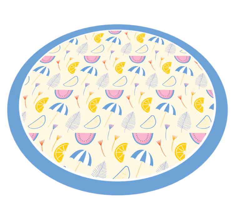 Színes nyári elemek vinil szőnyeg virágok és növények - TenStickers