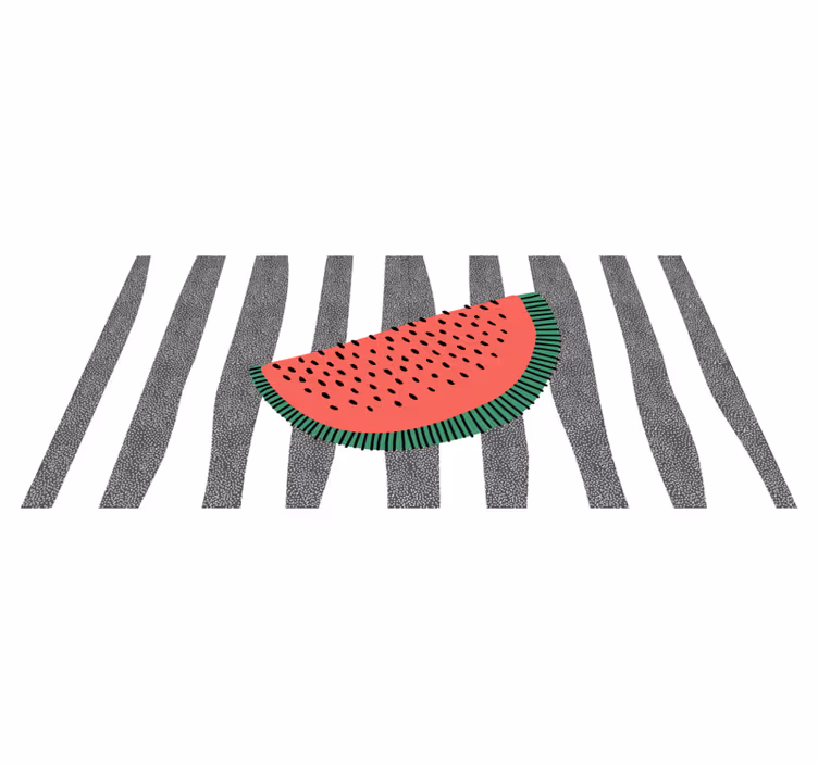 Retro görögdinnye és csíkos modern szőnyeg - TenStickers