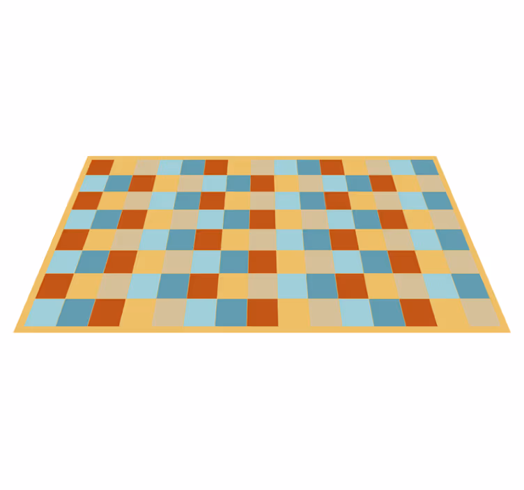 Sakktábla stílus vinil szőnyeg geometriai - TenStickers