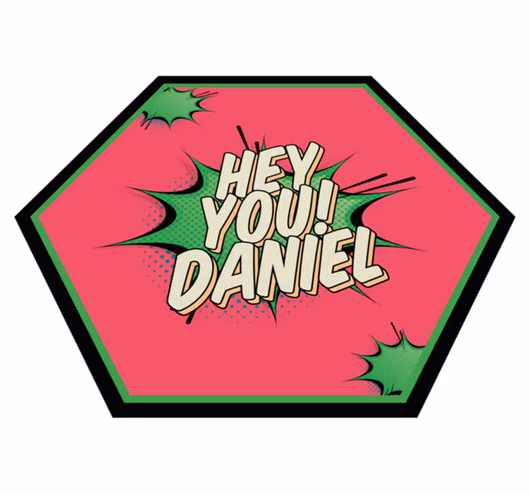 Képregény stílusú üdvözlet Vinil szőnyeg nevekkel - TenStickers