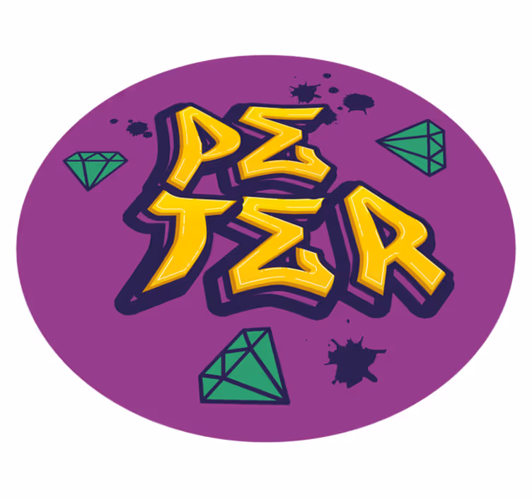 Művészet és gyémántok Vinil szőnyeg nevekkel - TenStickers