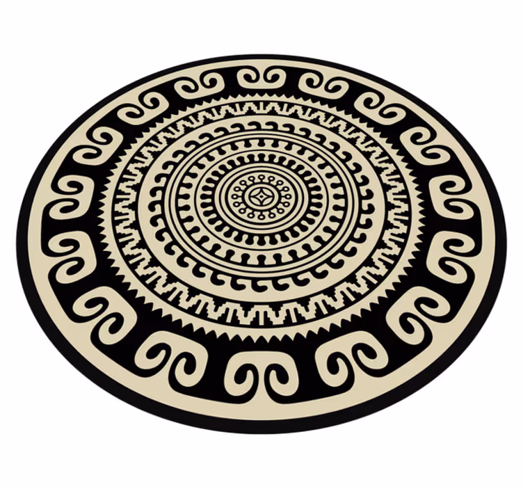Klasszikus kör alakú minta vinil szőnyeg mandala - TenStickers