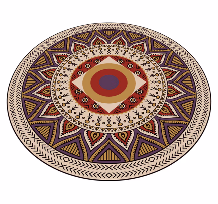 élénk kör alakú minta vinil szőnyeg mandala - TenStickers