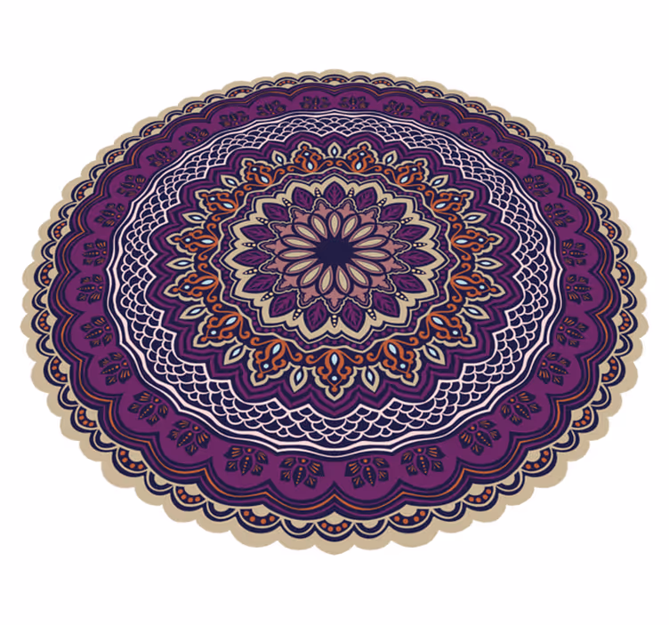 Vibráló lila dizájn vinil szőnyeg mandala - TenStickers