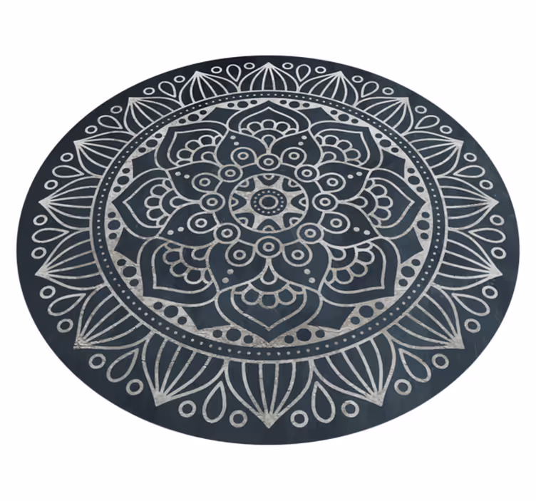 Szürke tónusok antik mintás mandala vinil szőnyeg - TenStickers