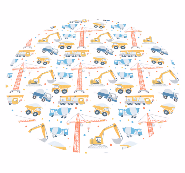 építőipari járművek vinil szőnyeg gyerekek - TenStickers