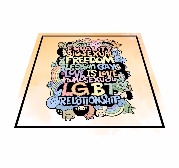 Színes lgbt üzenetek vinil szőnyegek mondatokkal - TenStickers