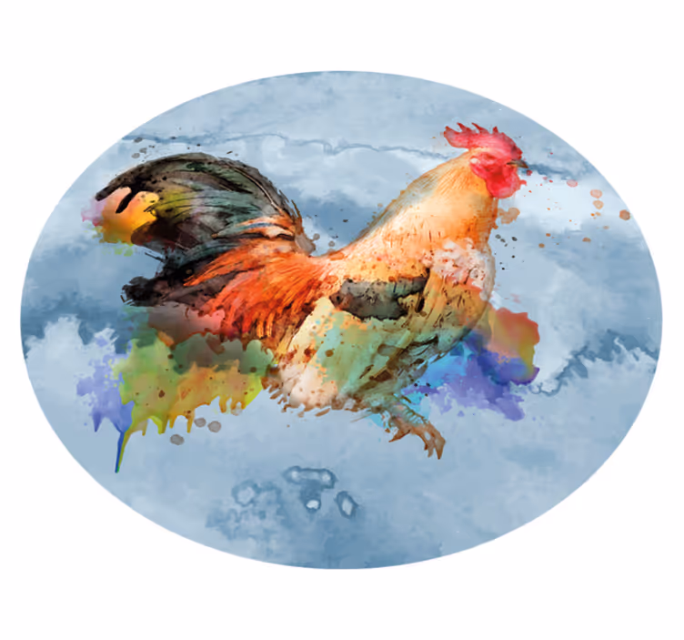 Színes kakasp splash vinil szőnyeg állatnyomat - TenStickers
