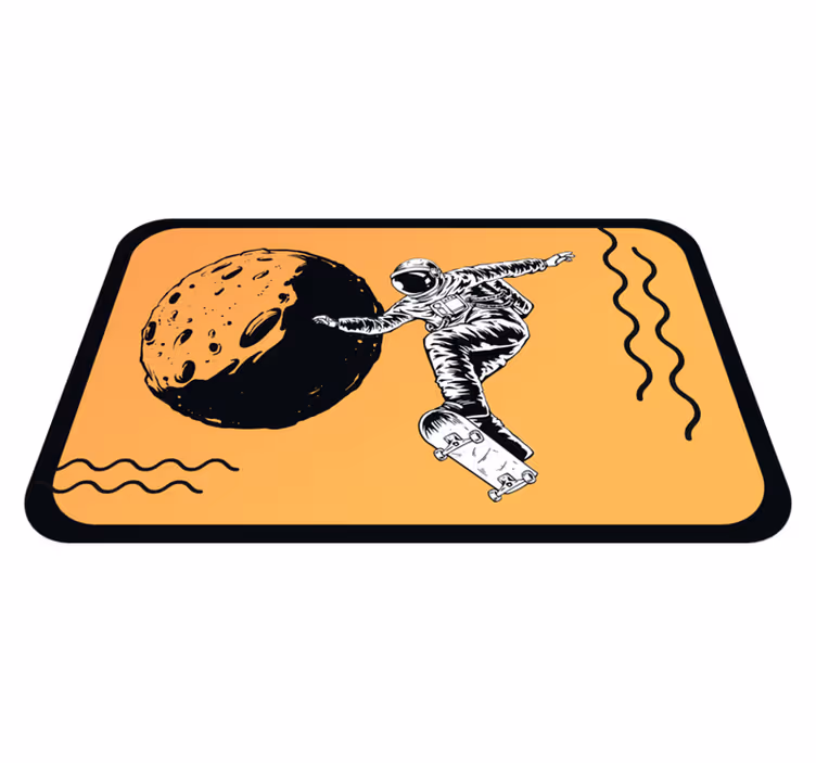 Űrhajós gördeszkázó vinil szőnyeg másoknak - TenStickers