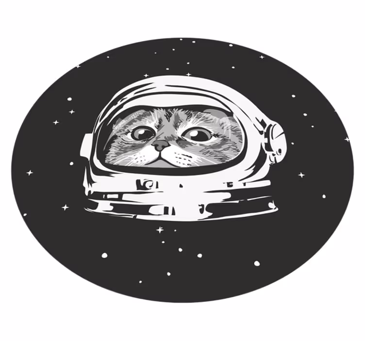 űrmacska kaland vinil szőnyeg gyerekek - TenStickers