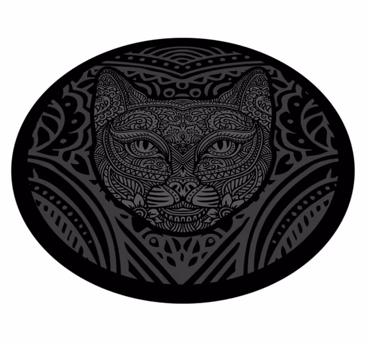 Gyönyörű macska mandala vinil szőnyeg - TenStickers