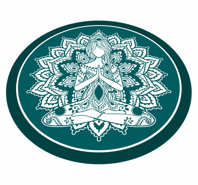 Mandala meditáló nővel mandala vinil szőnyeg - TenStickers