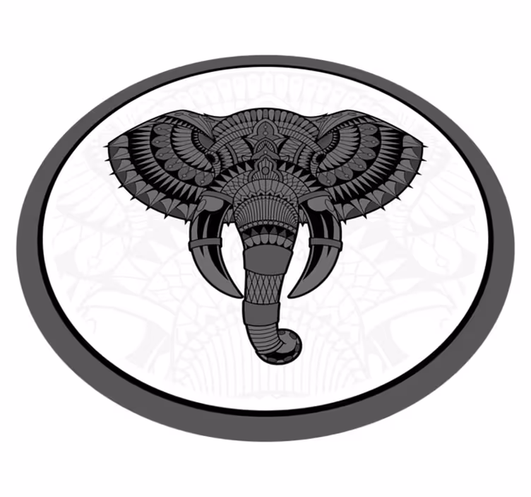 Elefántszürke mandala vinil szőnyeg állat - TenStickers