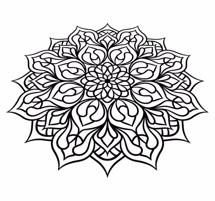 Elegáns lila minta vinil szőnyeg mandala - TenStickers