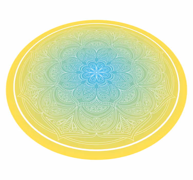 Bonyolult virágmintás vinil szőnyeg mandala - TenStickers