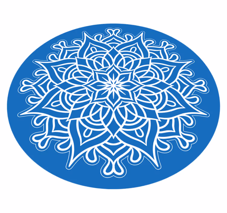 Bonyolult kék kompozíció vinil szőnyeg mandala - TenStickers