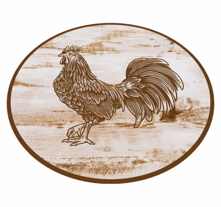 Vintage kakas illusztráció vinil szőnyeg állat - TenStickers