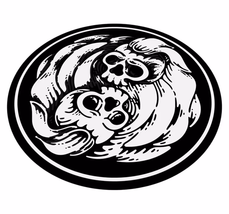 Fekete -fehér yin yang nappali szőnyeg - TenStickers