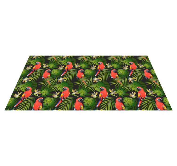 Tropical parrots greenery vinil szőnyeg természet - TenStickers