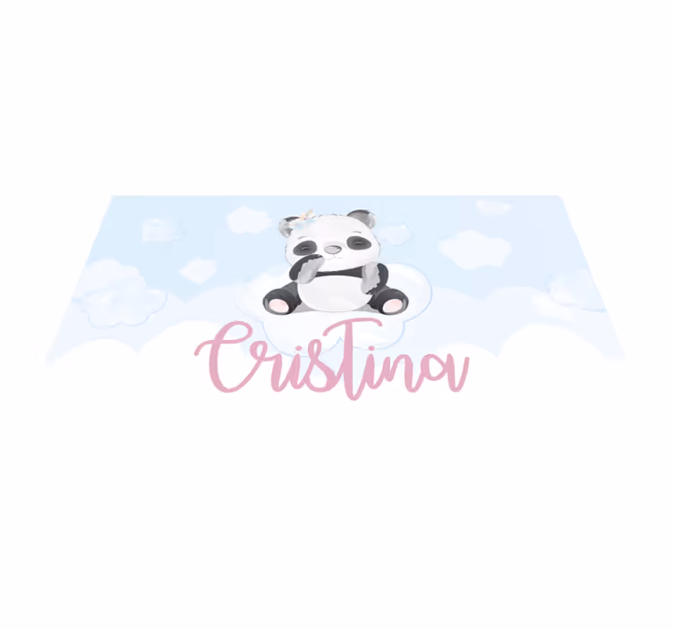 Aranyos panda illusztráció Vinil szőnyeg nevekkel - TenStickers