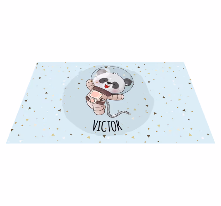 Aranyos panda űrhajós Vinil szőnyeg nevekkel - TenStickers