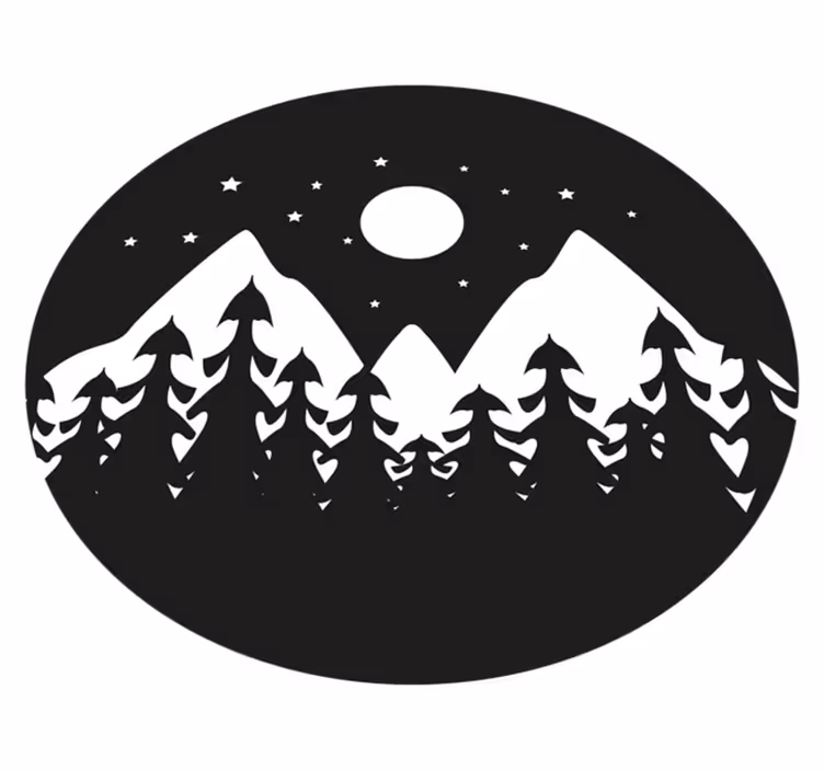 Hegyi sziluett jelenet vinil szőnyeg természet - TenStickers