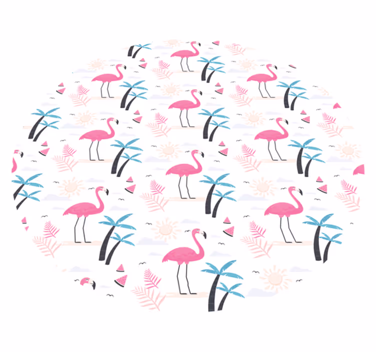 Flamingó trópusi jelenet vinil szőnyeg tinik - TenStickers
