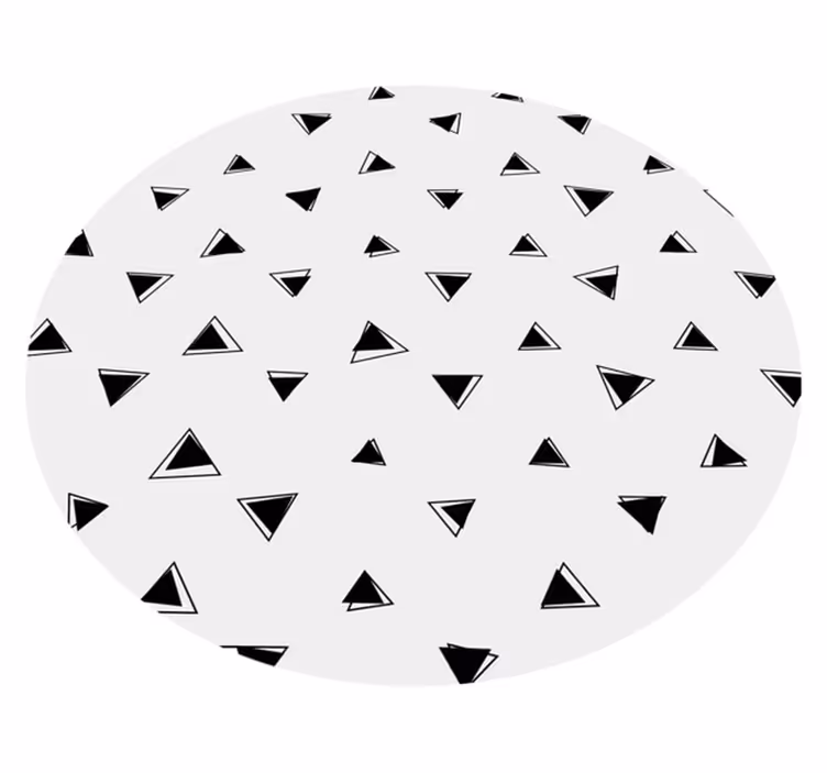 Monokróm fekete háromszögek vinil szőnyeg geometriai - TenStickers