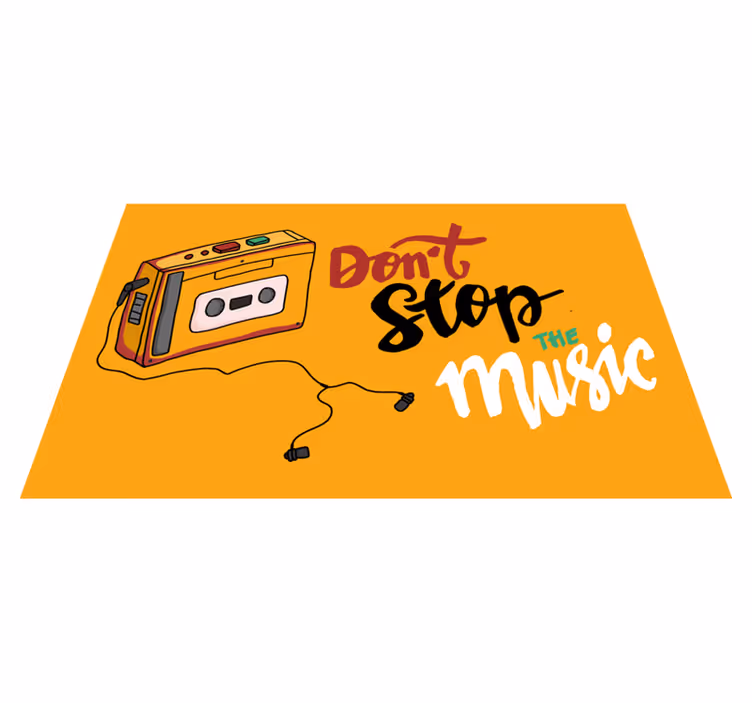 Retro kazetta téma vinil szőnyeg mondatokkal - TenStickers