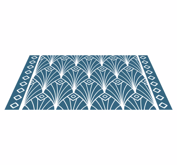 Modern art kék-fehér deco geometrikus szőnyegek - TenStickers